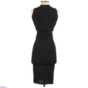 TOPSHOP midi black dress with cutouts